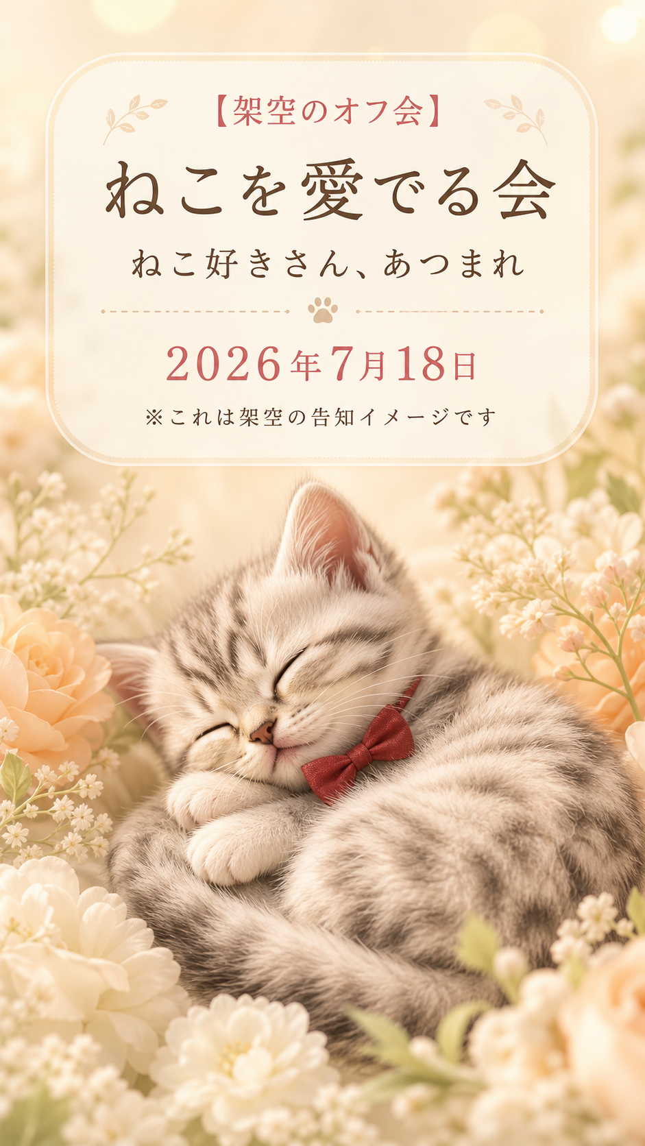 眠っている猫と架空のオフ会の告知